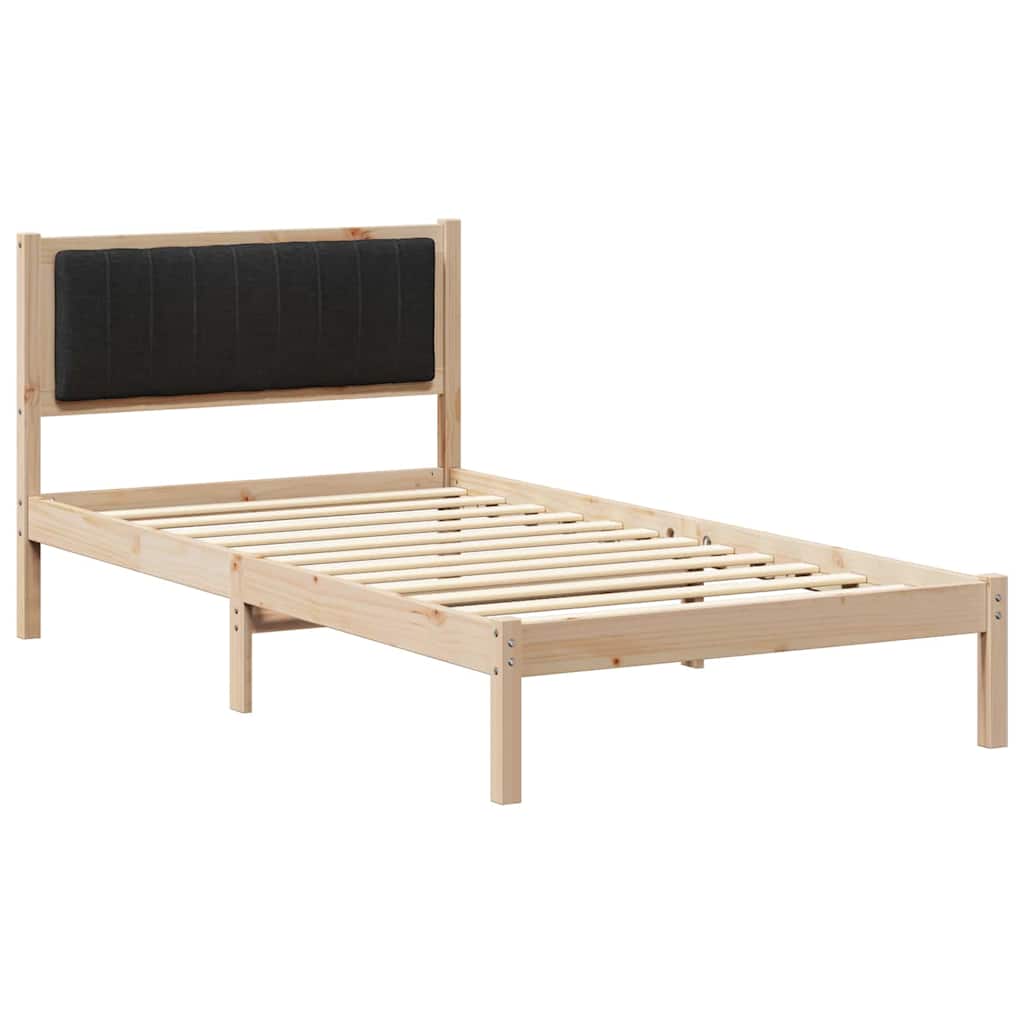 Krevetni okvir s tapiciranim uzglavljem Crna 100 x 200 cm