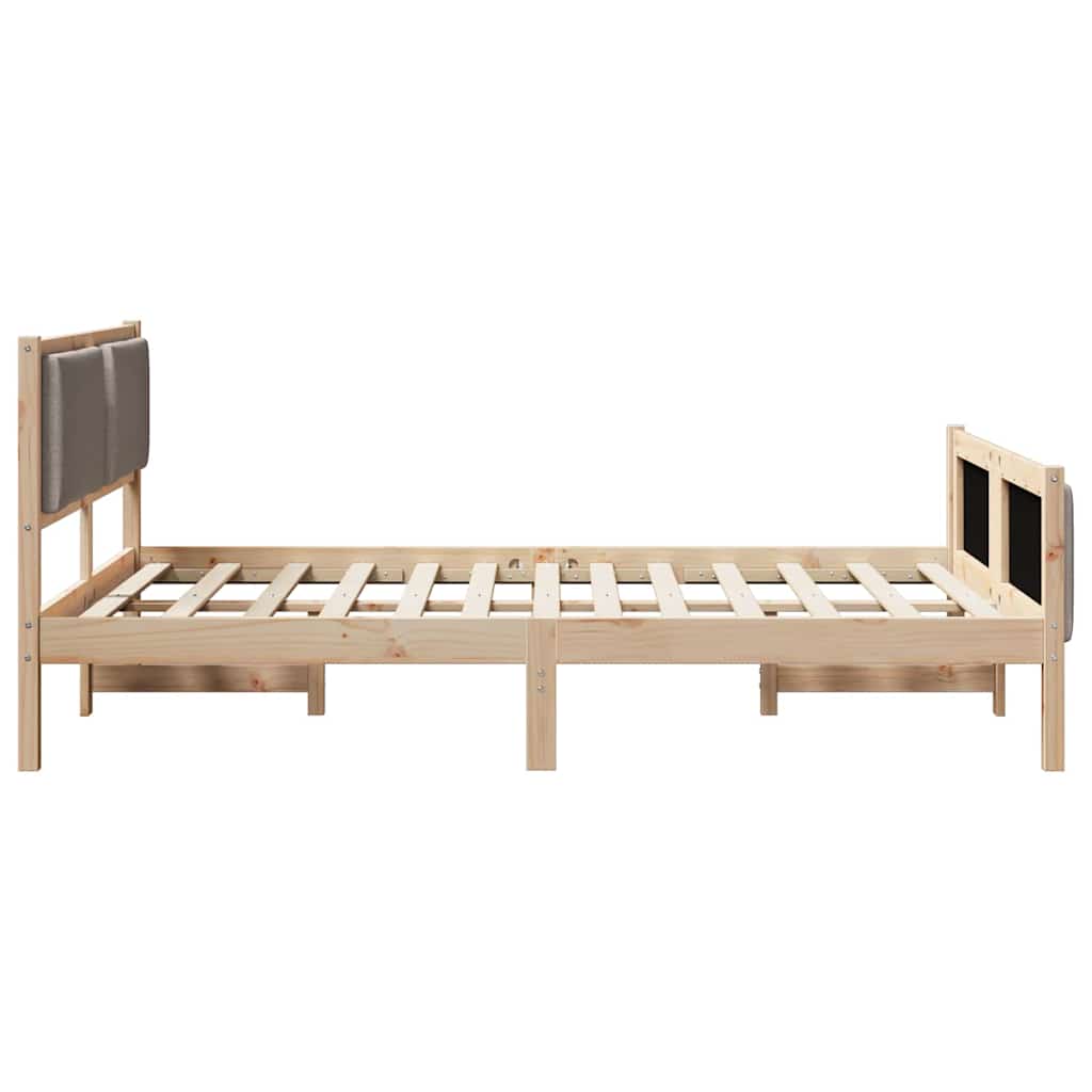 Krevetna konstrukcija Sivo-smeđa 140 x 190 cm tkanina