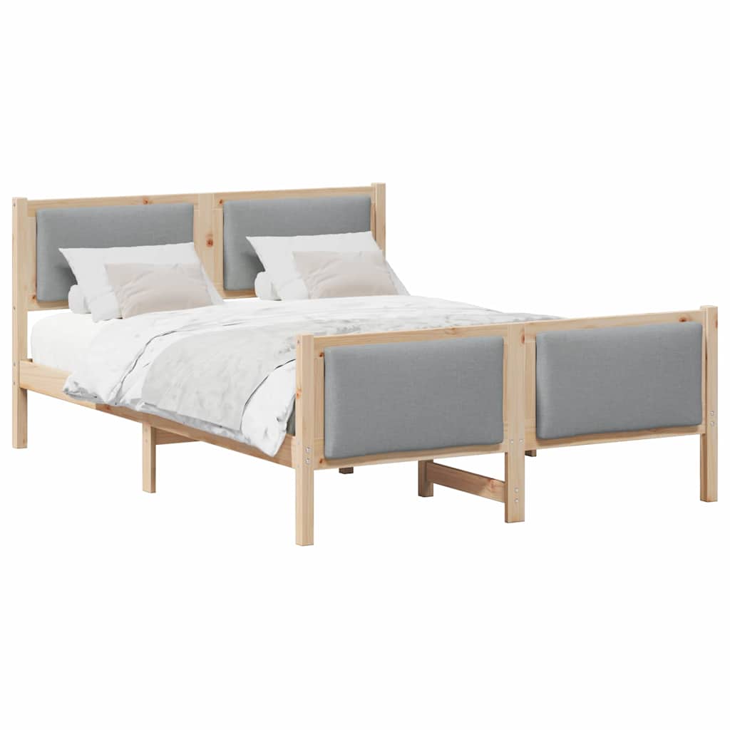 Krevetna konstrukcija Svijetlo siva 135 x 190 cm tkanina