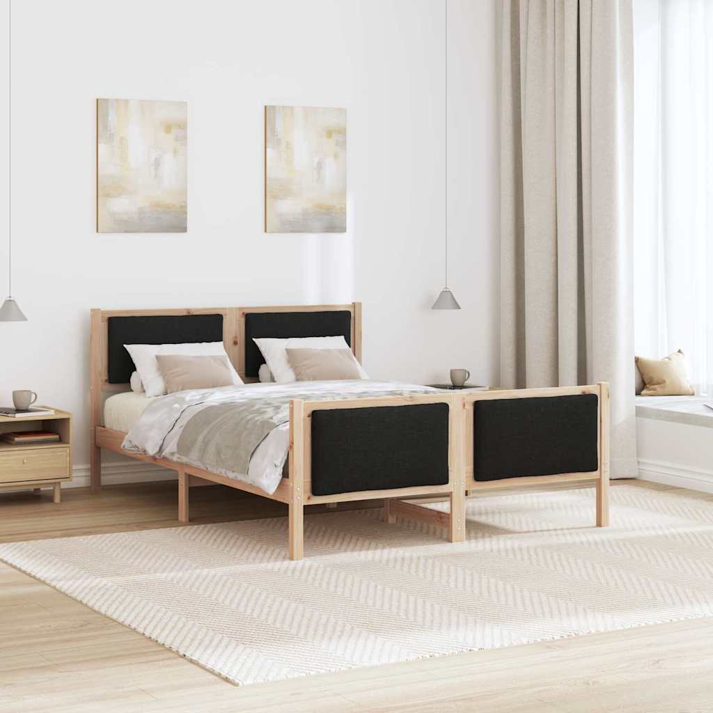 Krevetna konstrukcija s uzglavljem Crna 135 x 190 cm tkanina