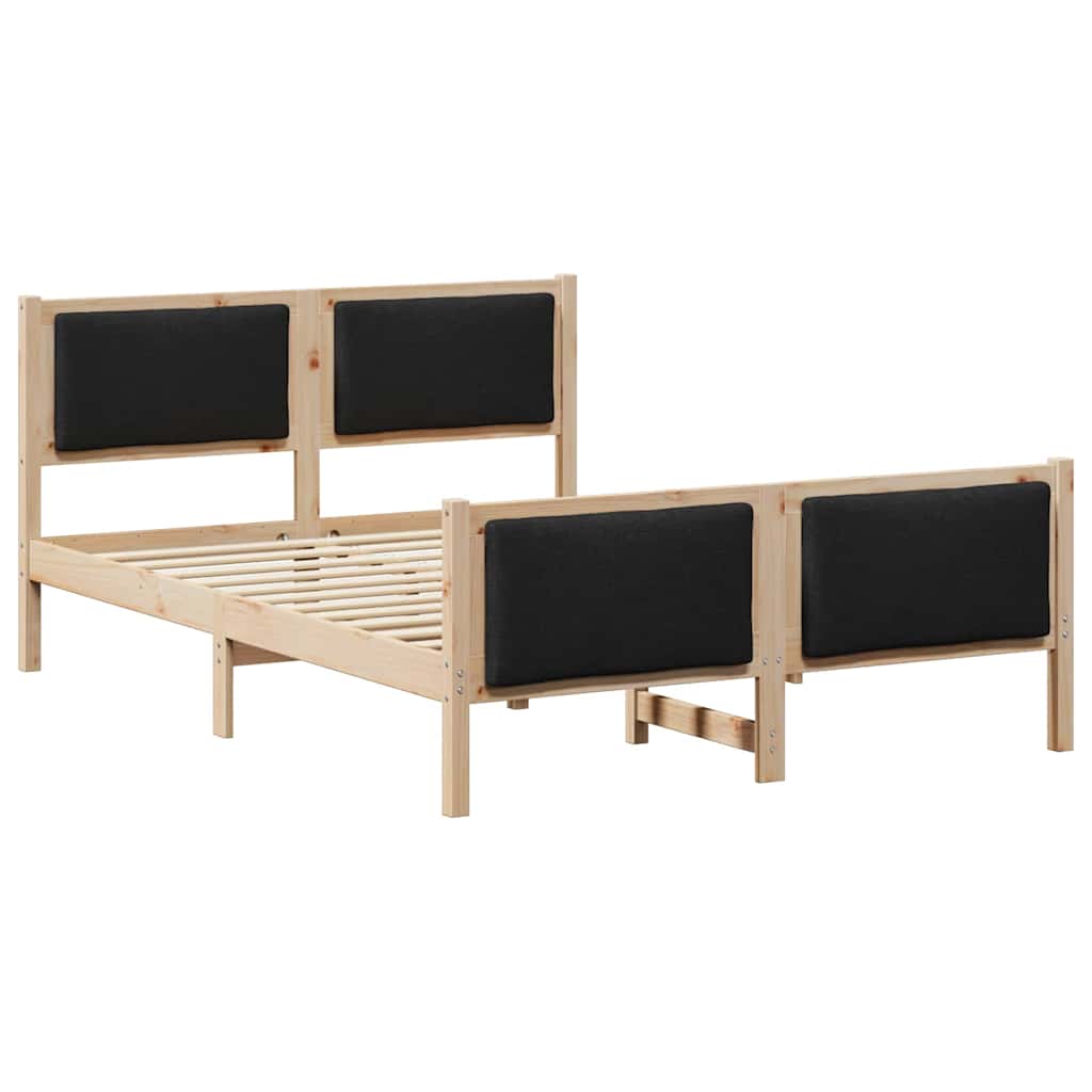 Krevetna konstrukcija s uzglavljem Crna 135 x 190 cm tkanina