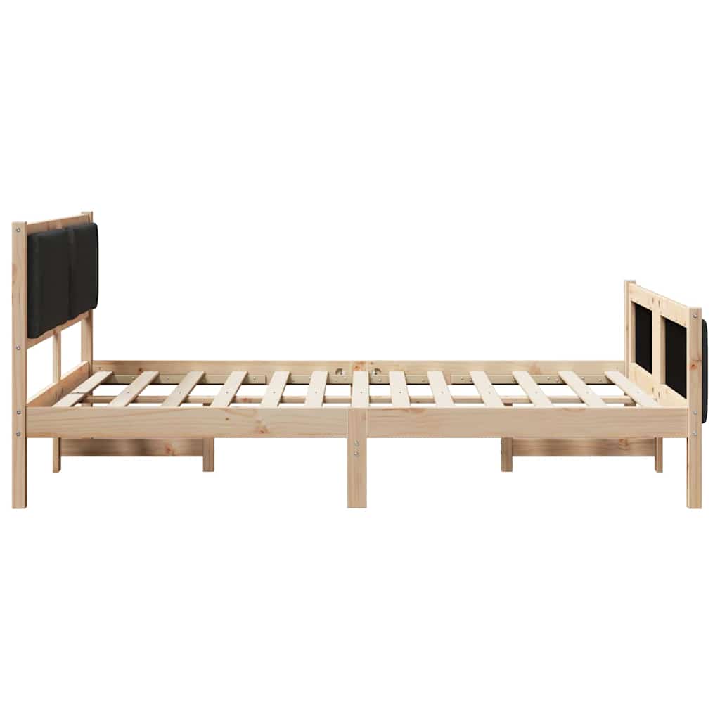 Krevetna konstrukcija s uzglavljem Crna 135 x 190 cm tkanina