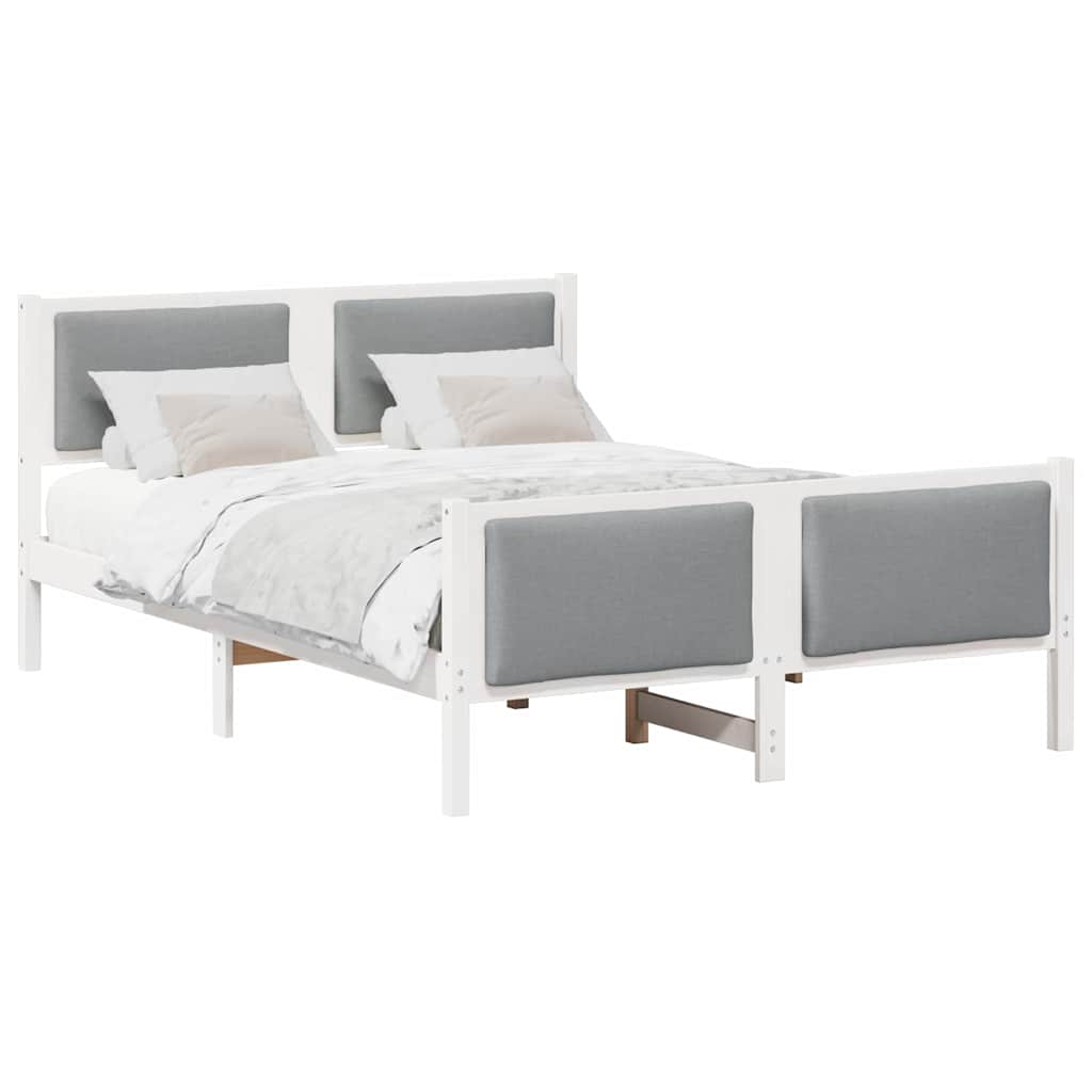 Krevetna konstrukcija Svijetlo siva 135 x 190 cm tkanina