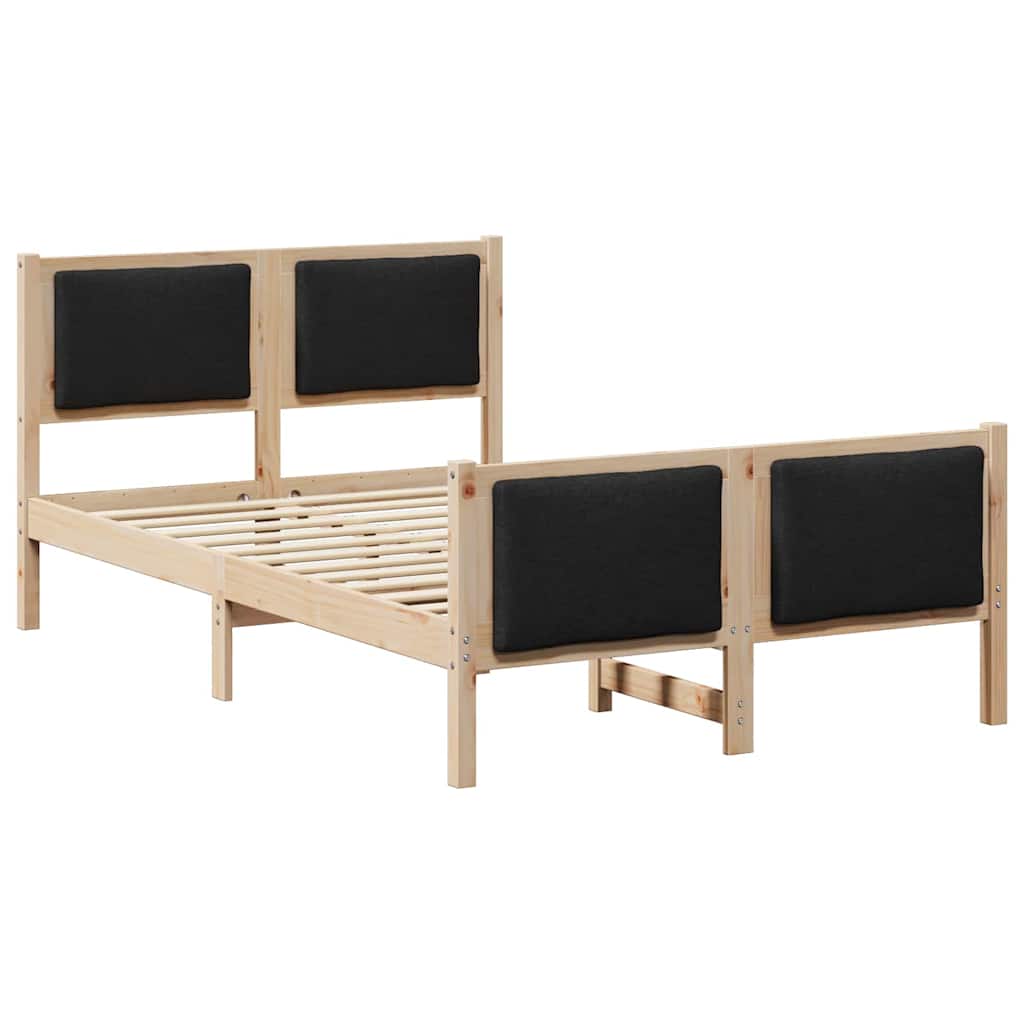 Krevetna konstrukcija s uzglavljem Crna 120 x 190 cm tkanina