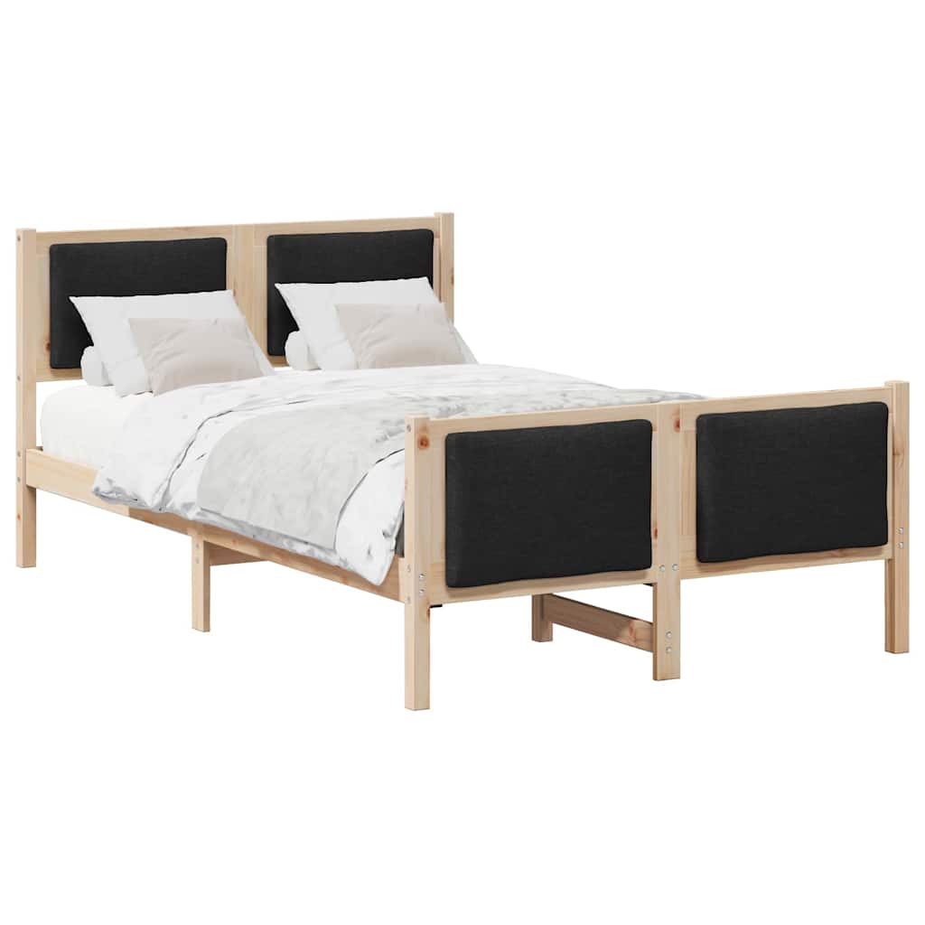 Krevetna konstrukcija s uzglavljem Crna 120 x 190 cm tkanina