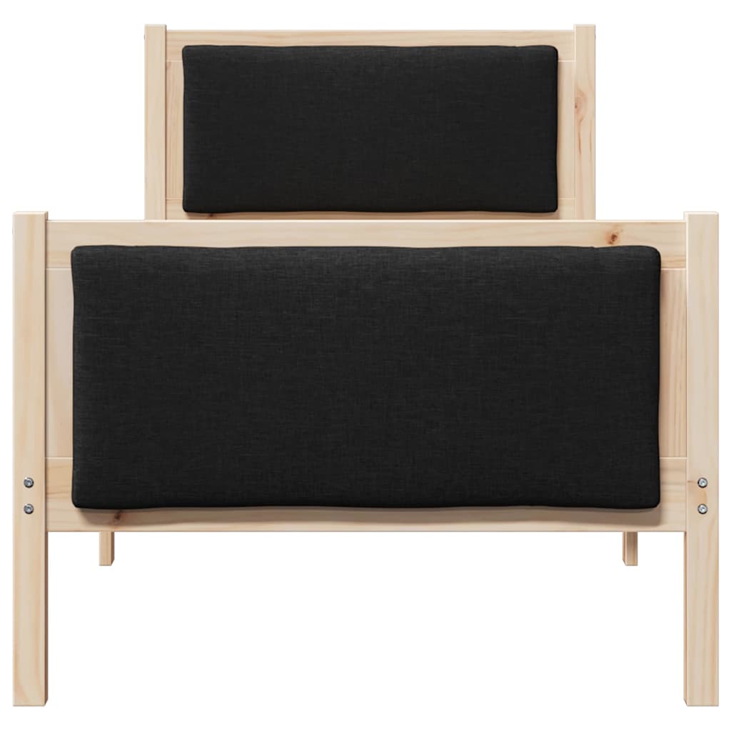 Krevetna konstrukcija s uzglavljem Crna 75 x 190 cm tkanina