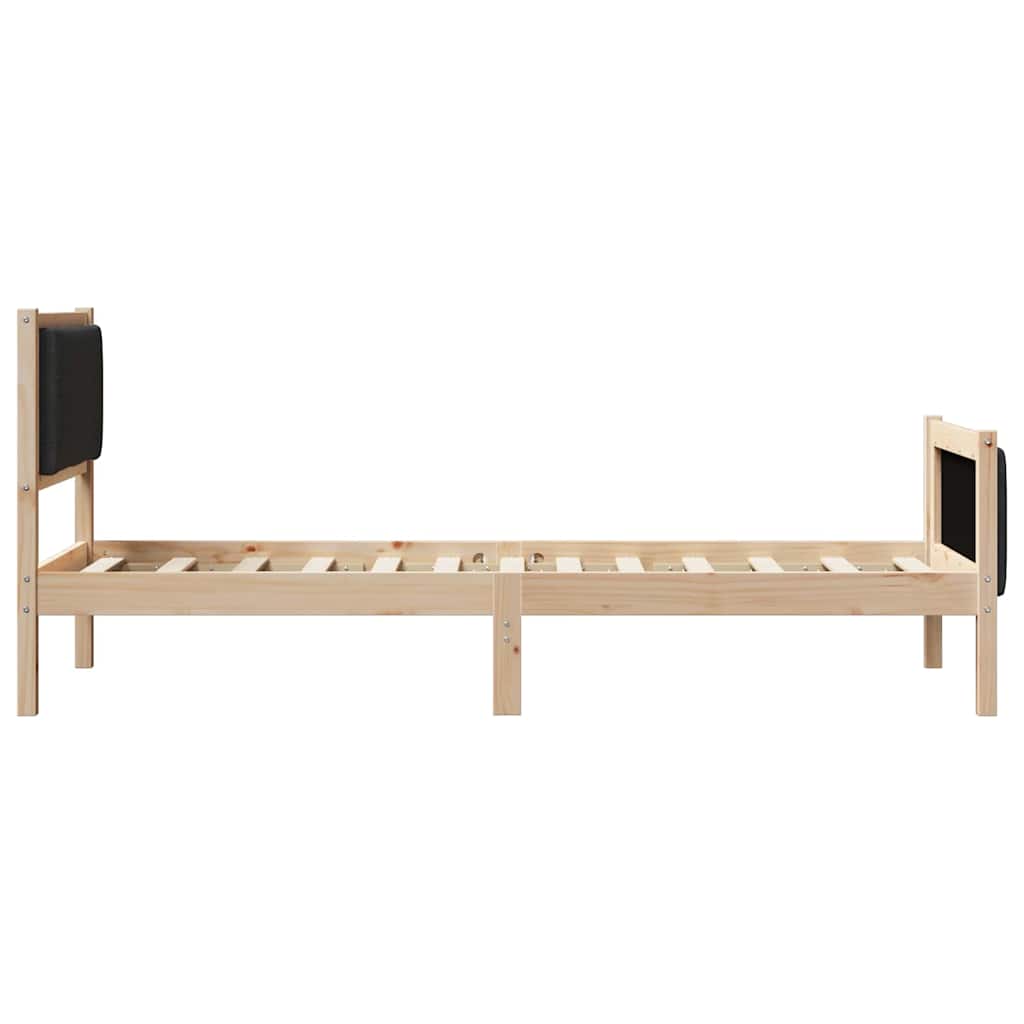 Krevetna konstrukcija s uzglavljem Crna 75 x 190 cm tkanina