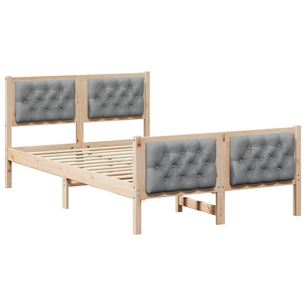 Krevetna konstrukcija s uzglavljem Svijetlo siva 120 x 200 cm