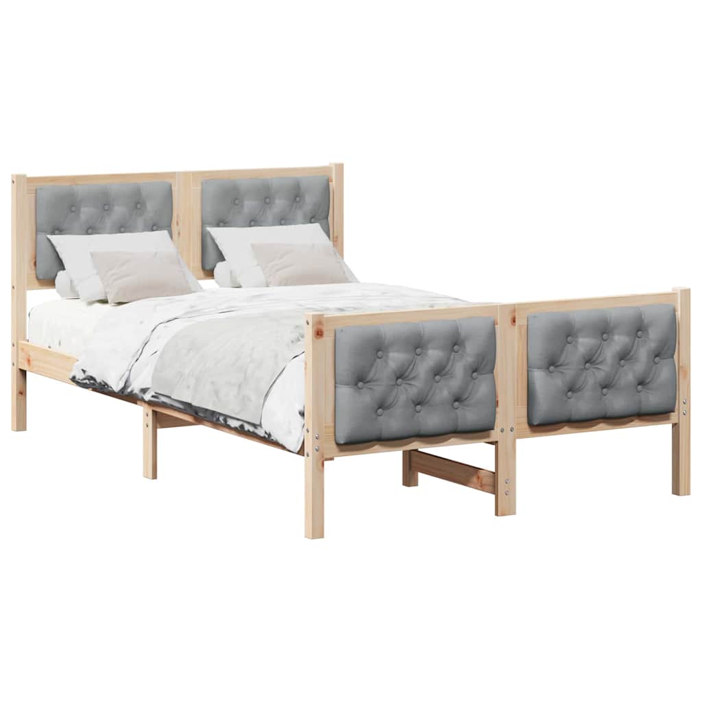 Krevetna konstrukcija s uzglavljem Svijetlo siva 120 x 200 cm