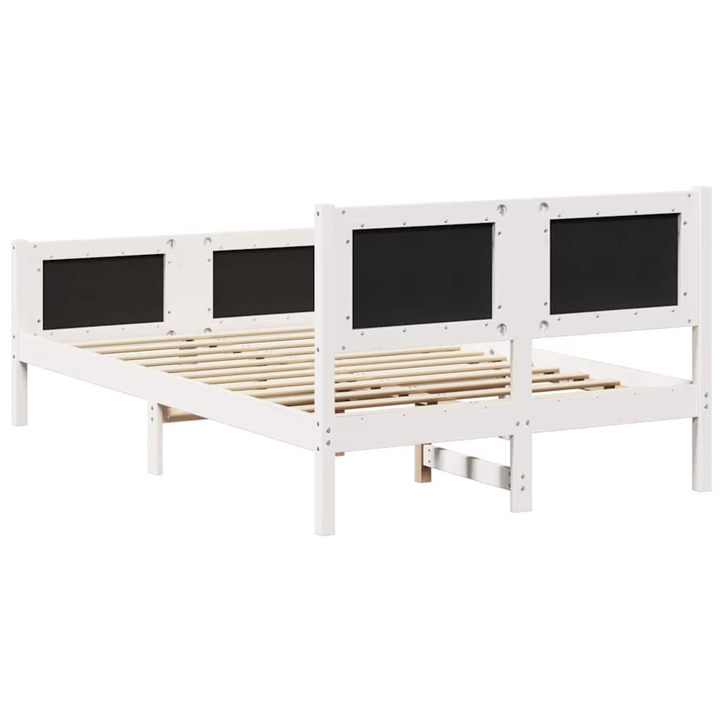 Krevetna konstrukcija s uzglavljem Svijetlo siva 120 x 200 cm Bijela