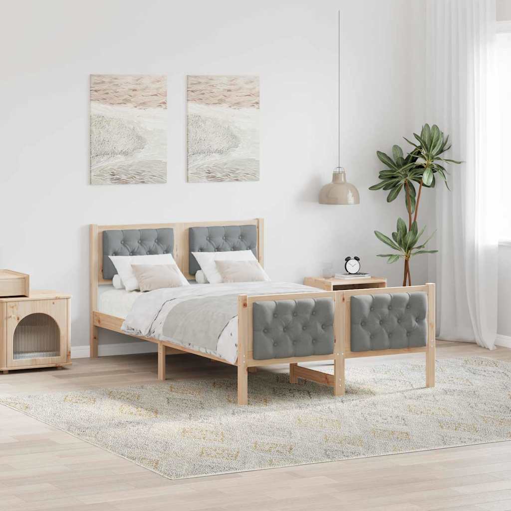Krevetna konstrukcija s uzglavljem Svijetlo siva 120 x 190 cm Smeđa