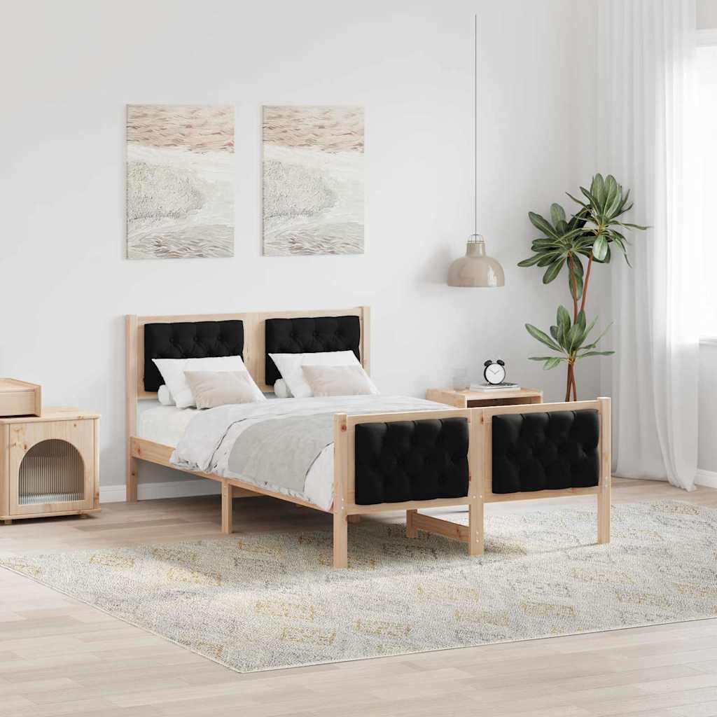 Krevetna konstrukcija Crna 120 x 190 cm Čvrsto borovo drvo