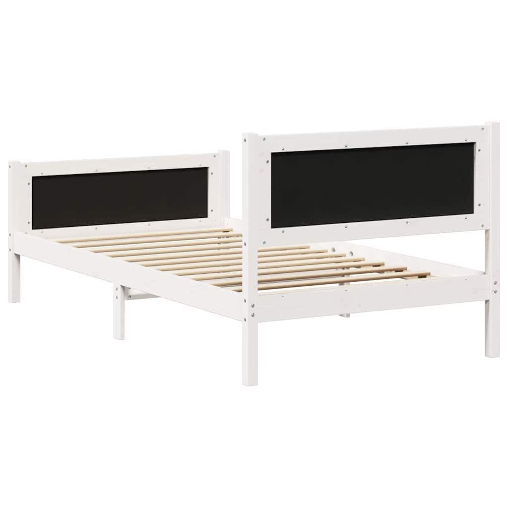 Krevetna konstrukcija s uzglavljem Svijetlo siva 100 x 200 cm Bijela