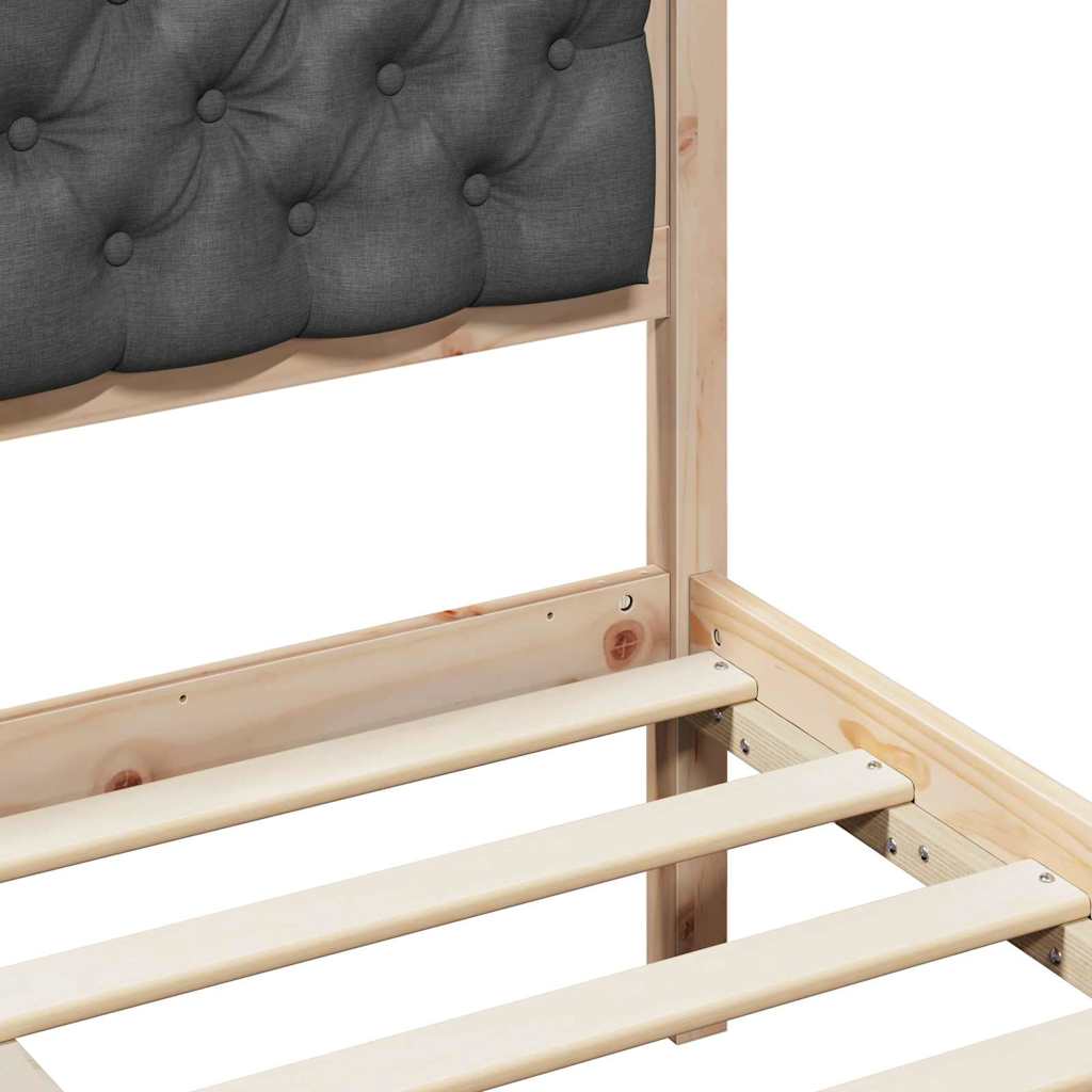 Krevetna konstrukcija Tamno siva 90 x 200 cm Čvrsto borovo drvo