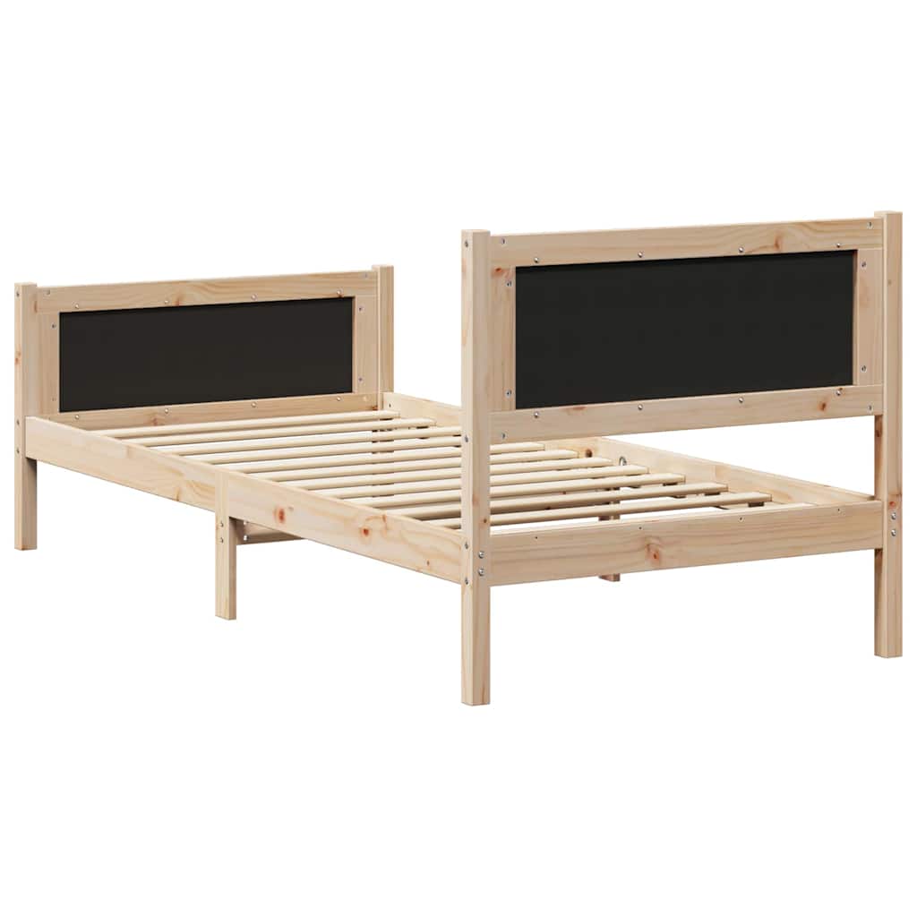 Krevetna konstrukcija Tamno siva 90 x 200 cm Čvrsto borovo drvo