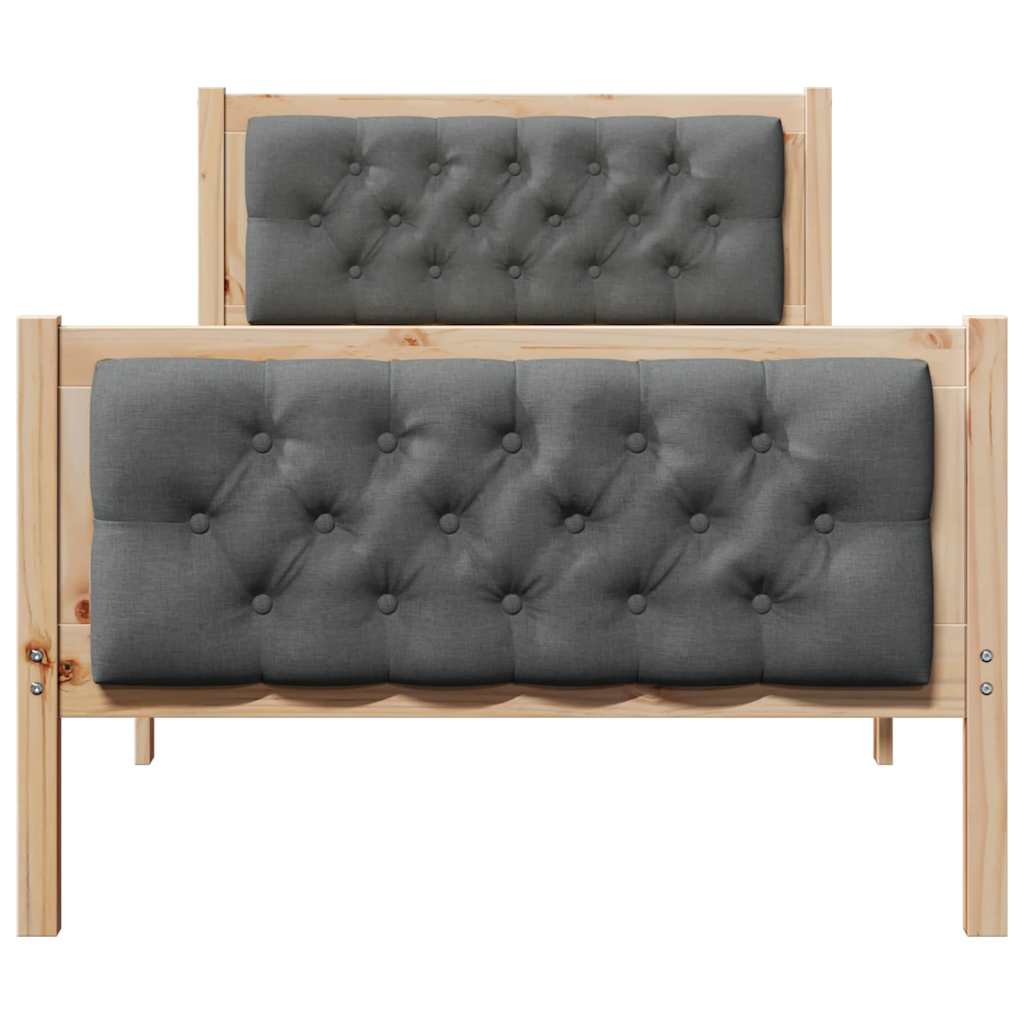 Krevetna konstrukcija Tamno siva 90 x 200 cm Čvrsto borovo drvo