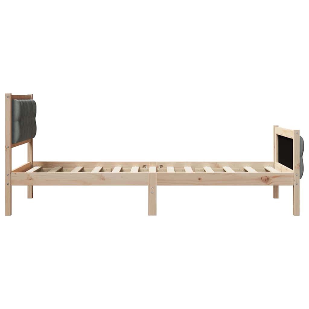 Krevetna konstrukcija Tamno siva 90 x 200 cm Čvrsto borovo drvo