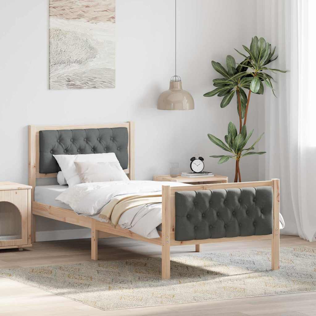 Krevetna konstrukcija Tamno siva 80 x 200 cm Čvrsto borovo drvo
