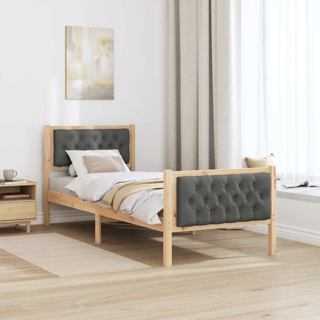Krevetna konstrukcija Tamno siva 80 x 200 cm Čvrsto borovo drvo