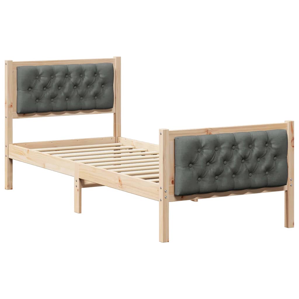 Krevetna konstrukcija Tamno siva 80 x 200 cm Čvrsto borovo drvo