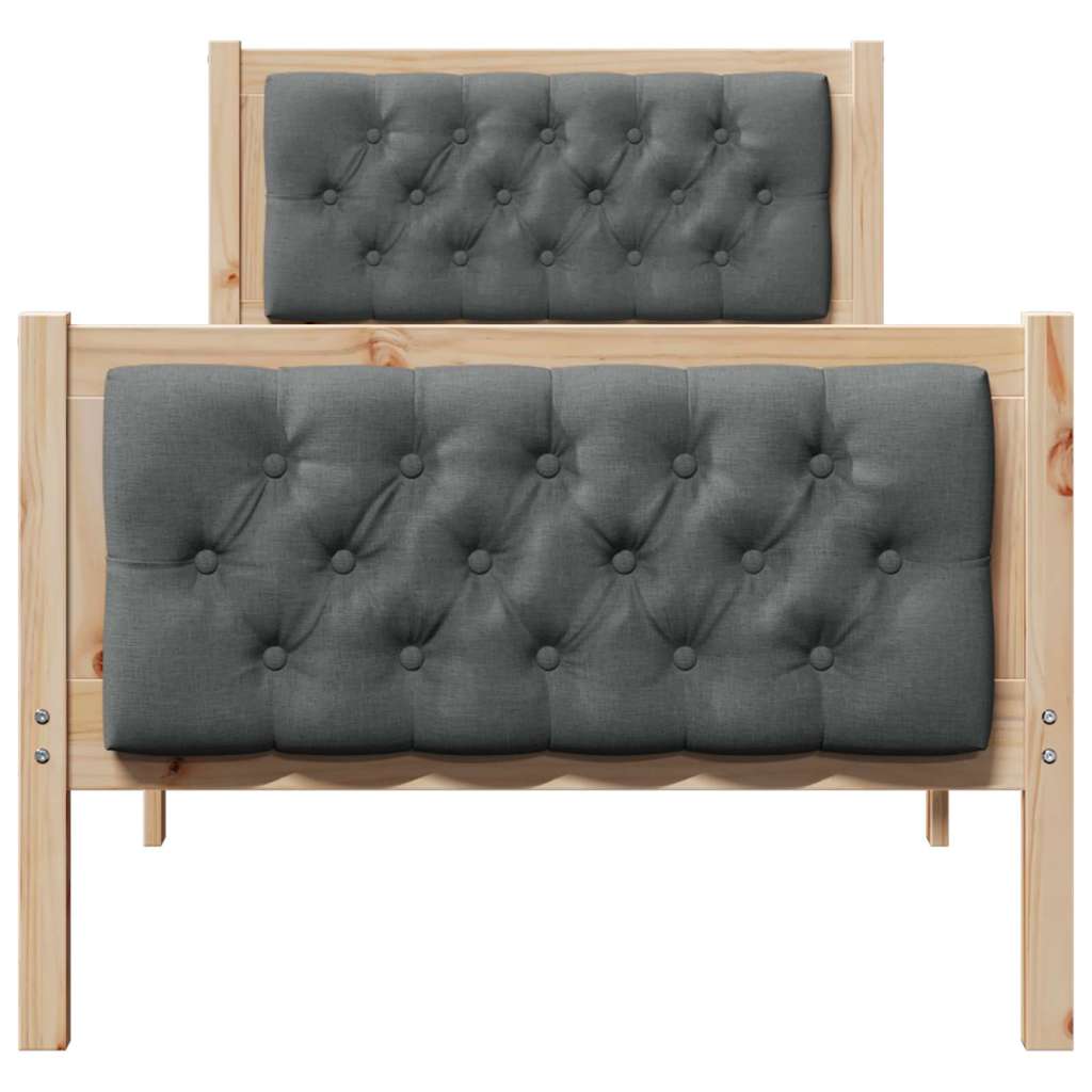 Krevetna konstrukcija Tamno siva 80 x 200 cm Čvrsto borovo drvo