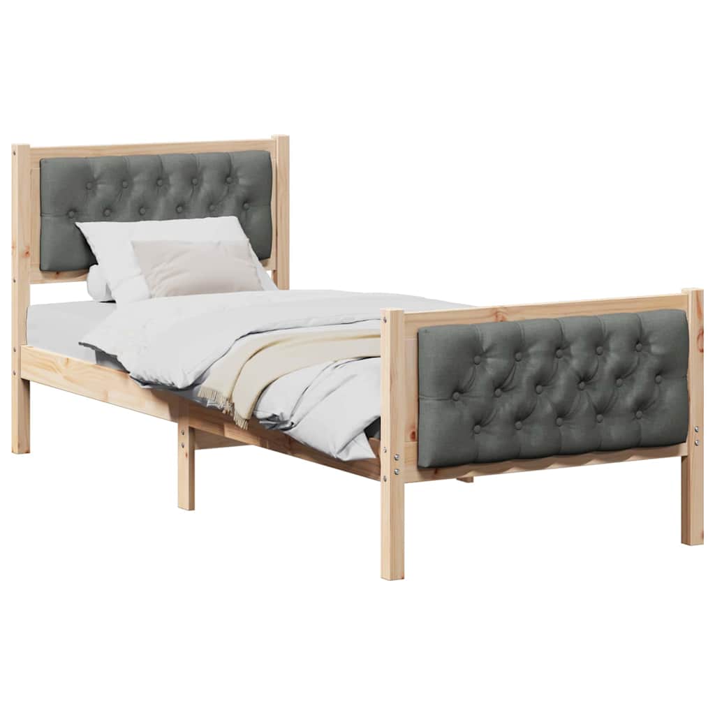 Krevetna konstrukcija Tamno siva 80 x 200 cm Čvrsto borovo drvo