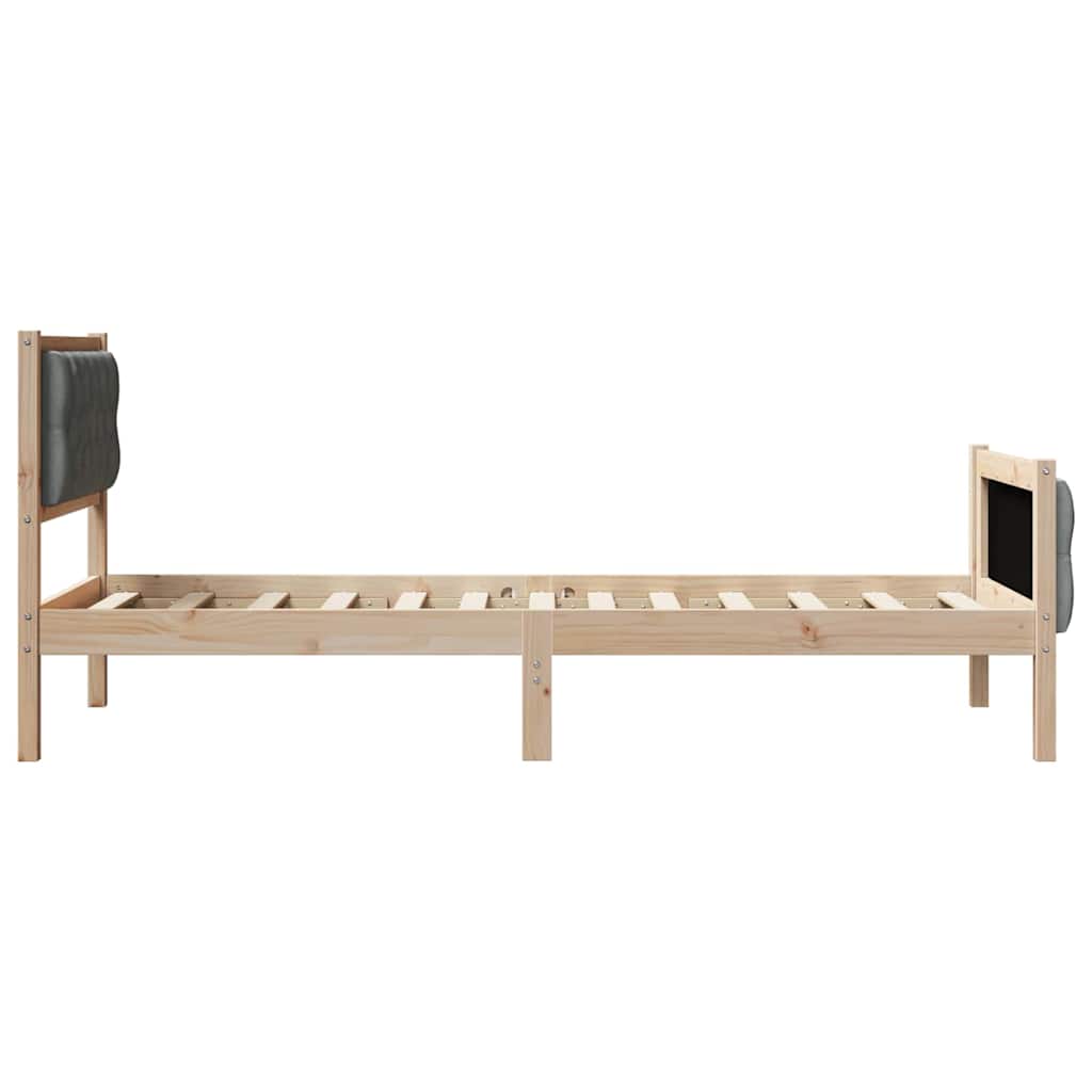 Krevetna konstrukcija Tamno siva 80 x 200 cm Čvrsto borovo drvo