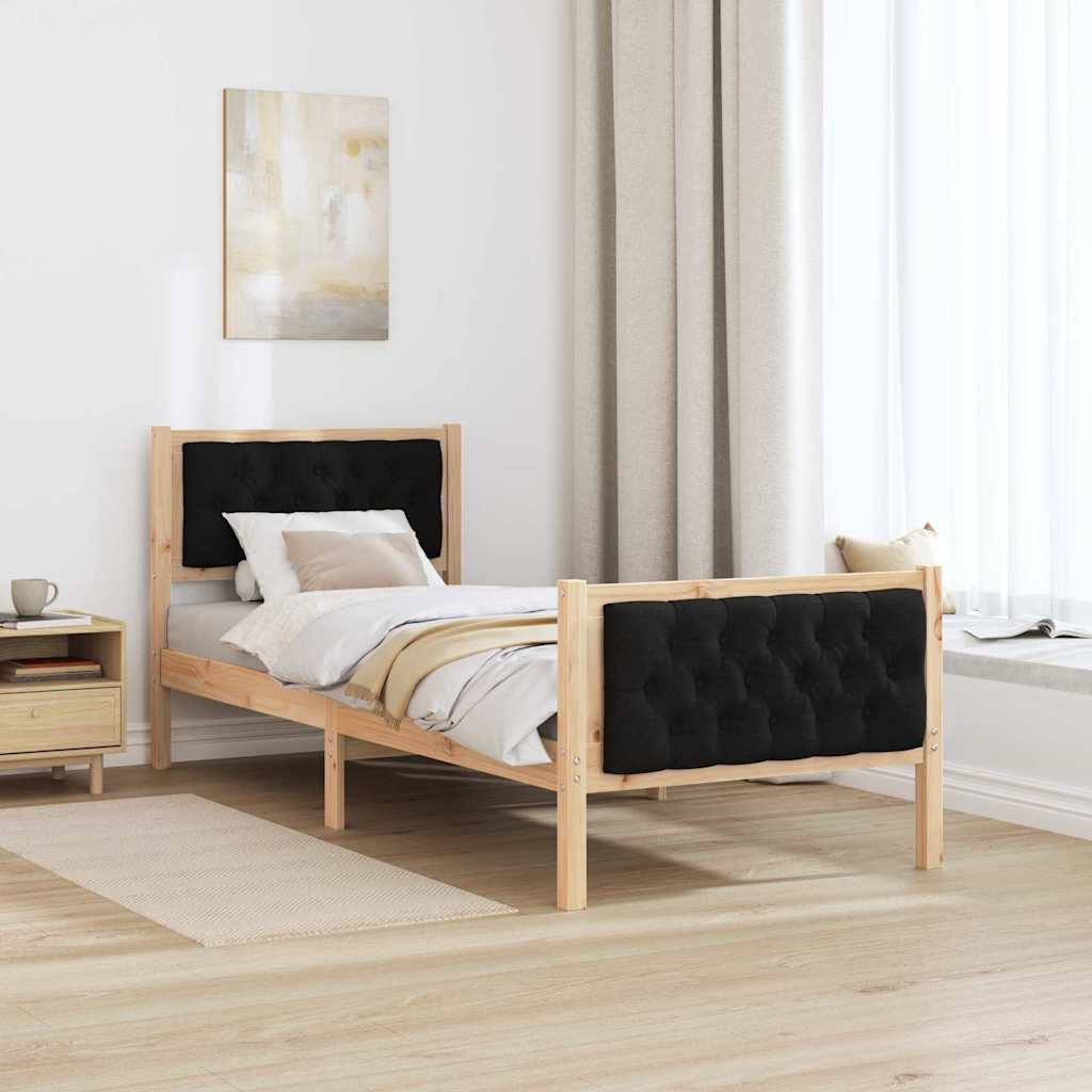 Krevetna konstrukcija Crna 80 x 200 cm Čvrsto borovo drvo