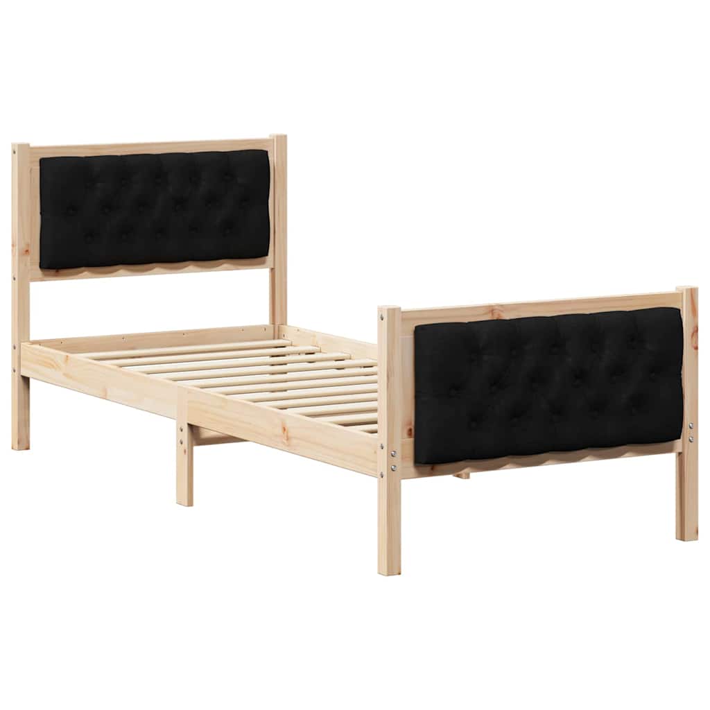Krevetna konstrukcija Crna 80 x 200 cm Čvrsto borovo drvo