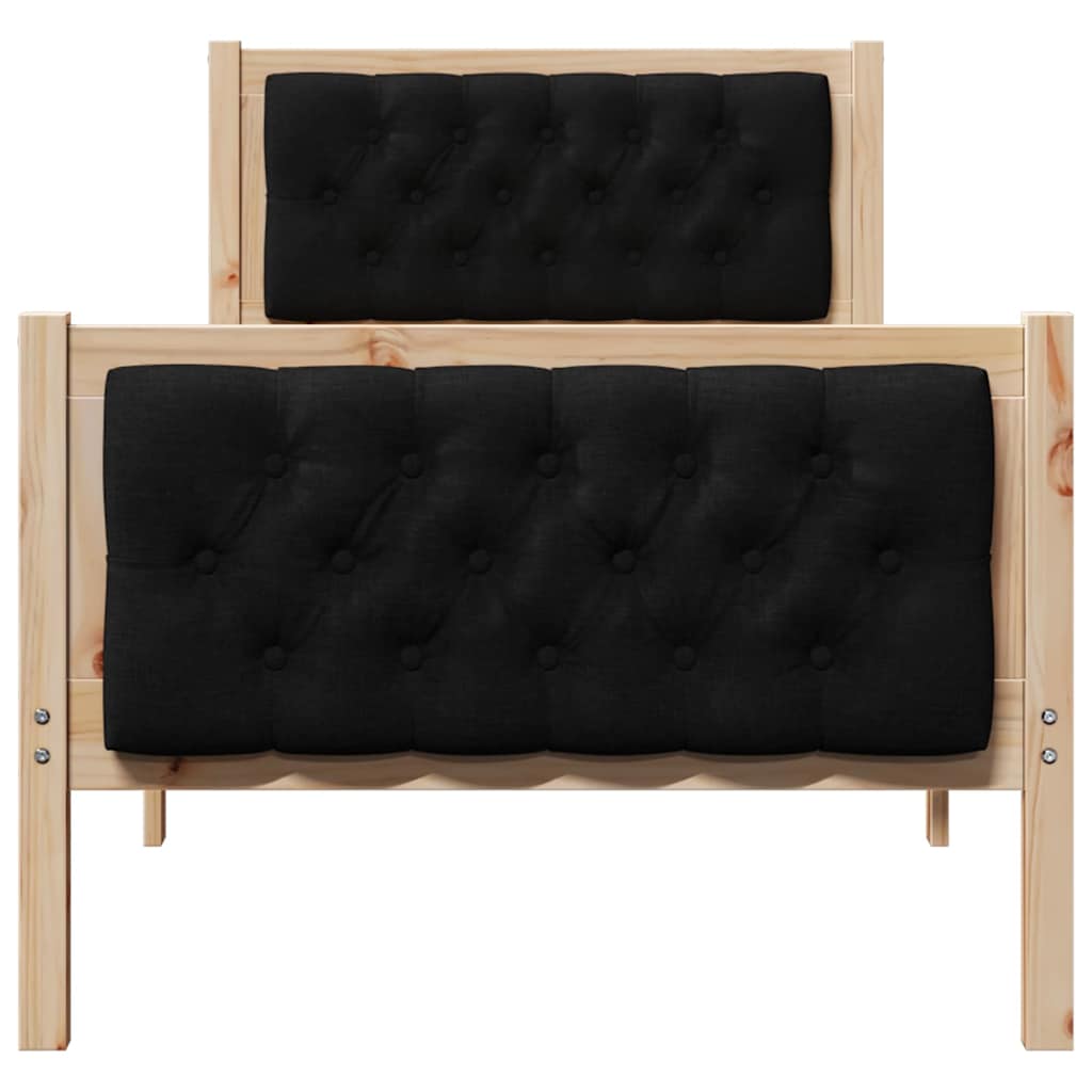 Krevetna konstrukcija Crna 80 x 200 cm Čvrsto borovo drvo