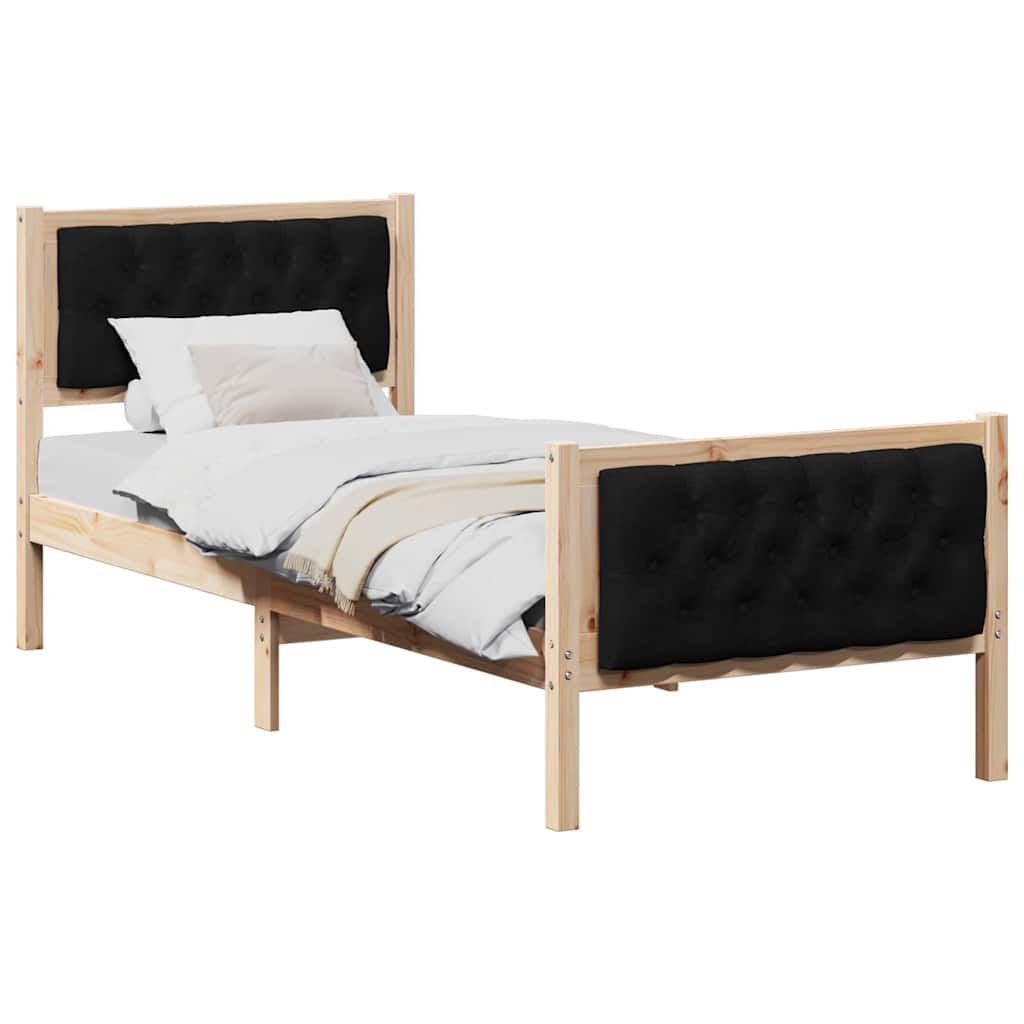 Krevetna konstrukcija Crna 80 x 200 cm Čvrsto borovo drvo
