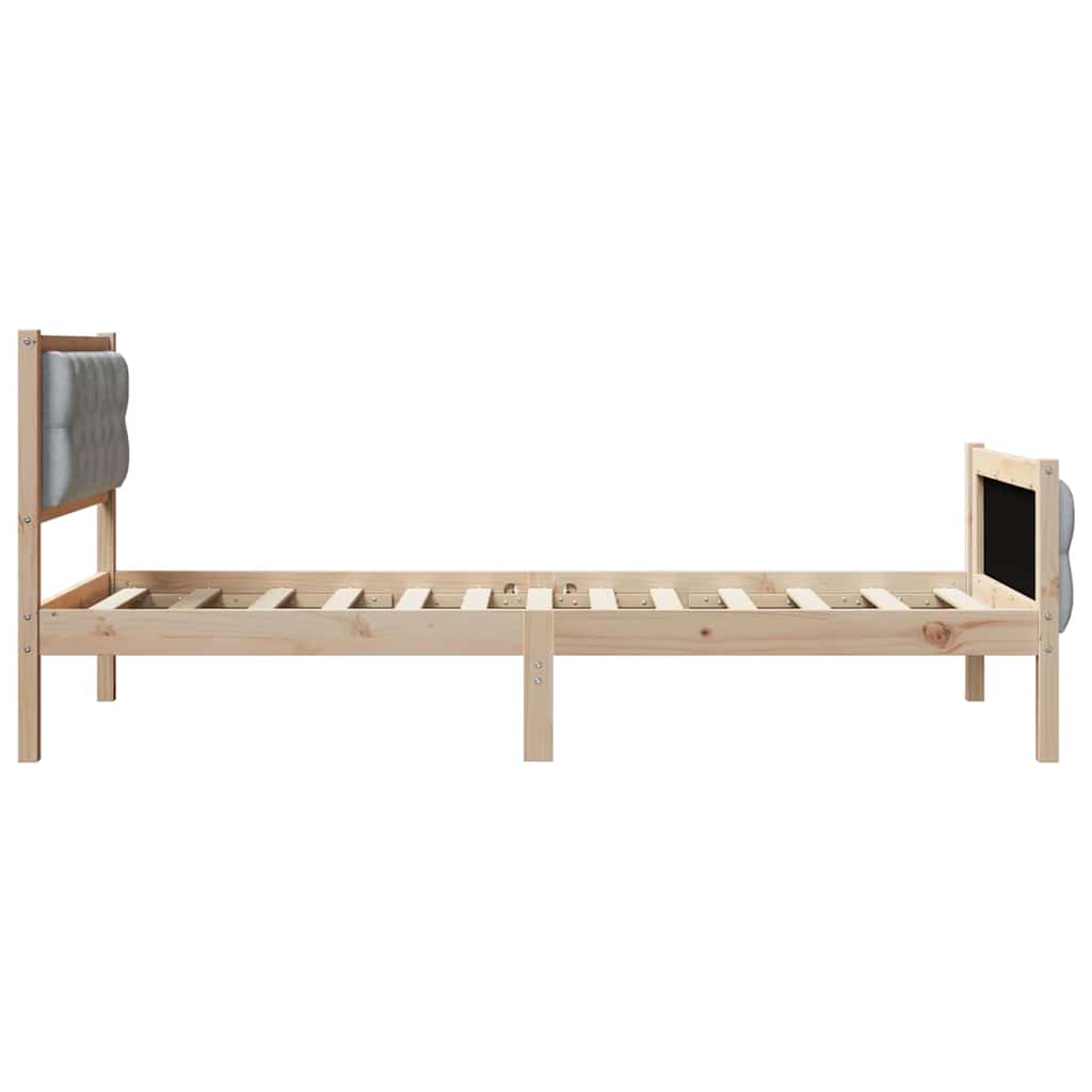 Krevetna konstrukcija s uzglavljem Svijetlo siva 90 x 190 cm