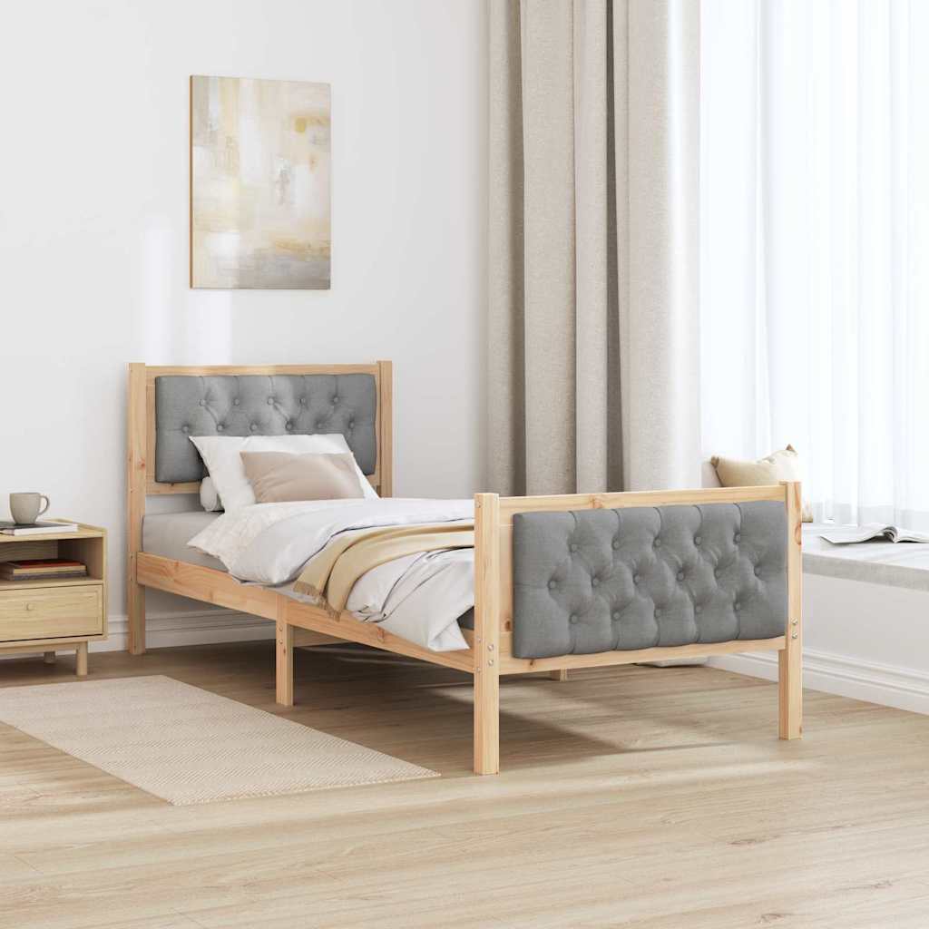 Krevetna konstrukcija s uzglavljem Svijetlo siva 75 x 190 cm