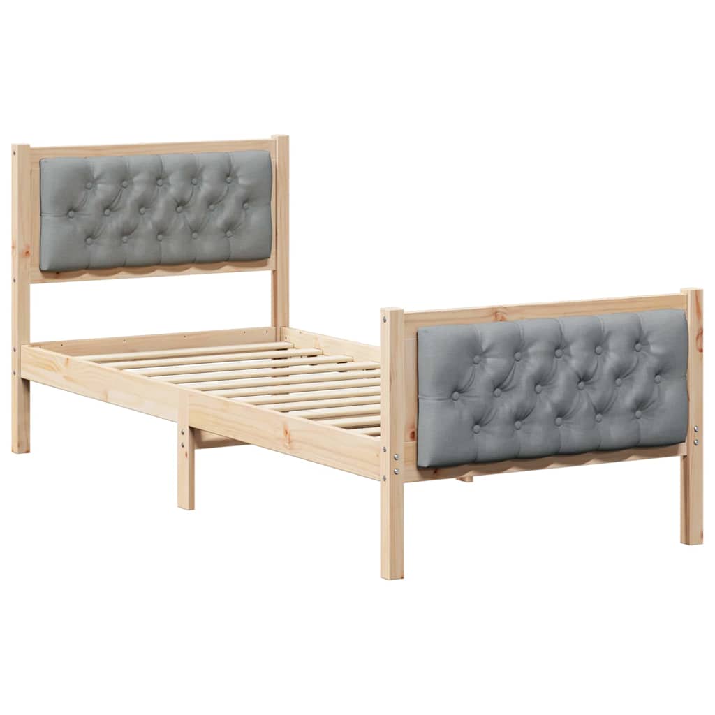 Krevetna konstrukcija s uzglavljem Svijetlo siva 75 x 190 cm