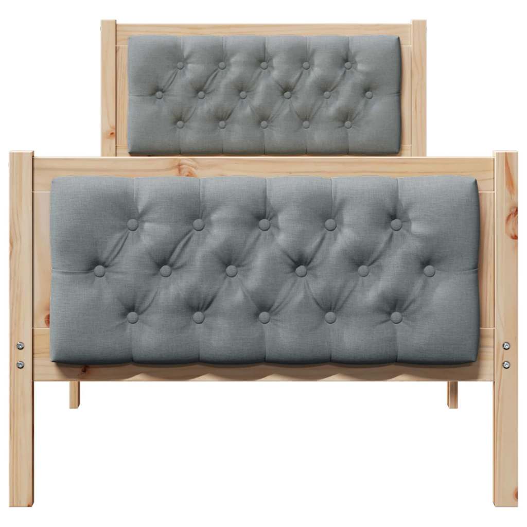 Krevetna konstrukcija s uzglavljem Svijetlo siva 75 x 190 cm