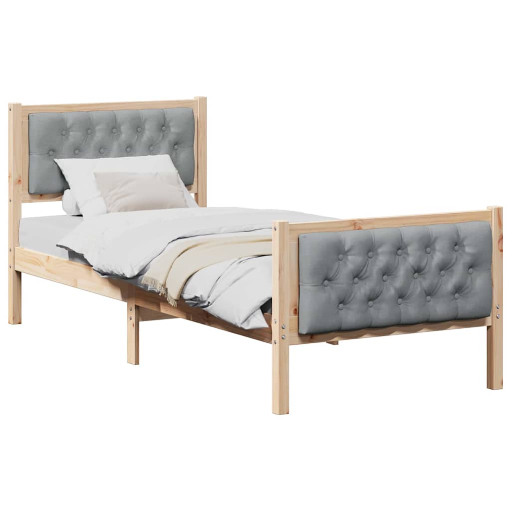 Krevetna konstrukcija s uzglavljem Svijetlo siva 75 x 190 cm