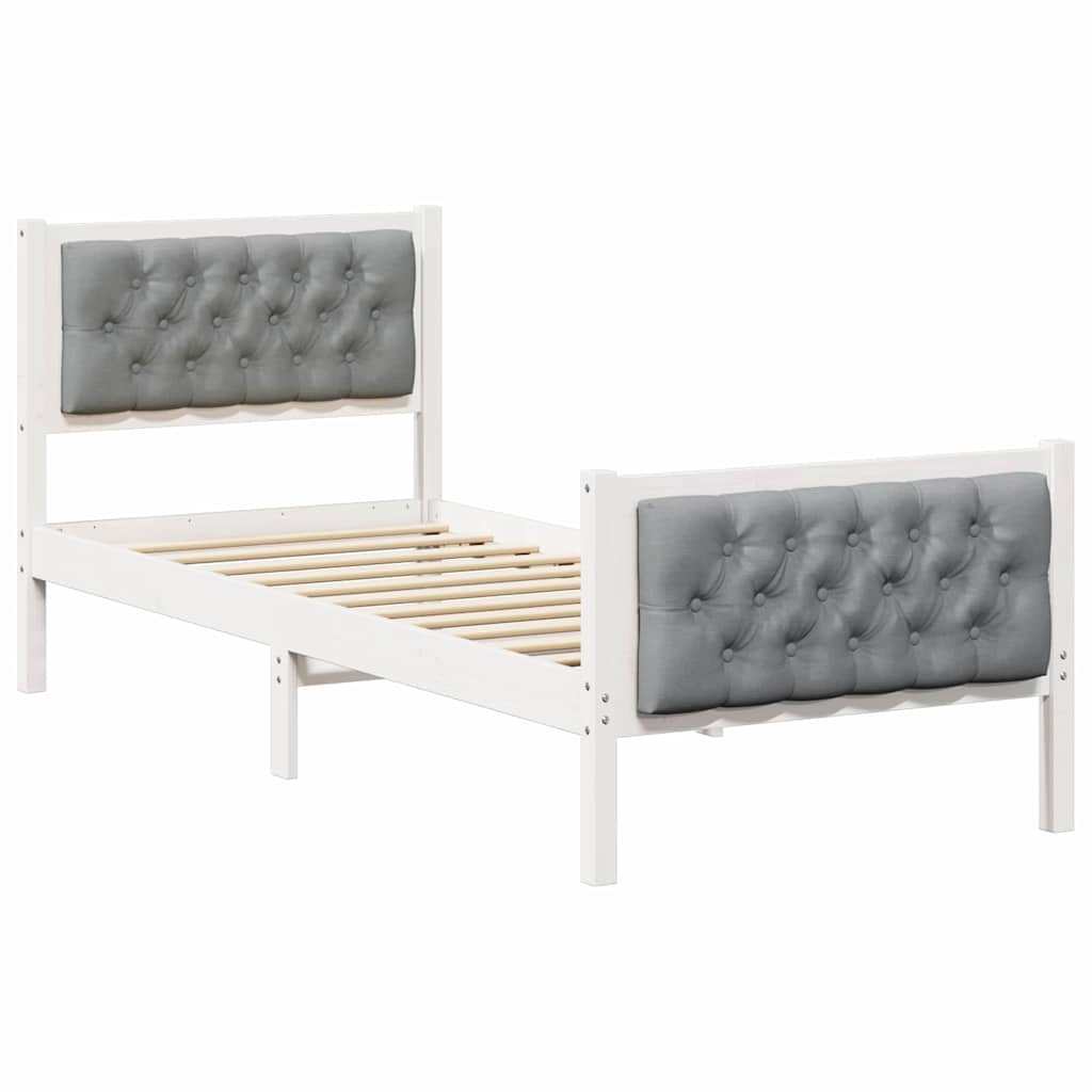 Krevetna konstrukcija s uzglavljem Svijetlo siva 75 x 190 cm