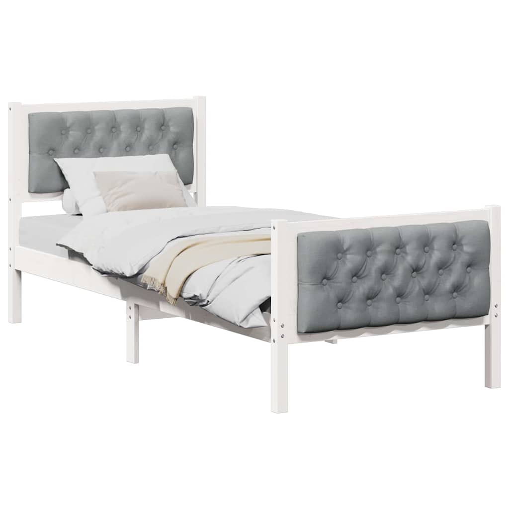 Krevetna konstrukcija s uzglavljem Svijetlo siva 75 x 190 cm