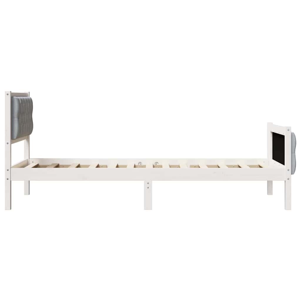 Krevetna konstrukcija s uzglavljem Svijetlo siva 75 x 190 cm