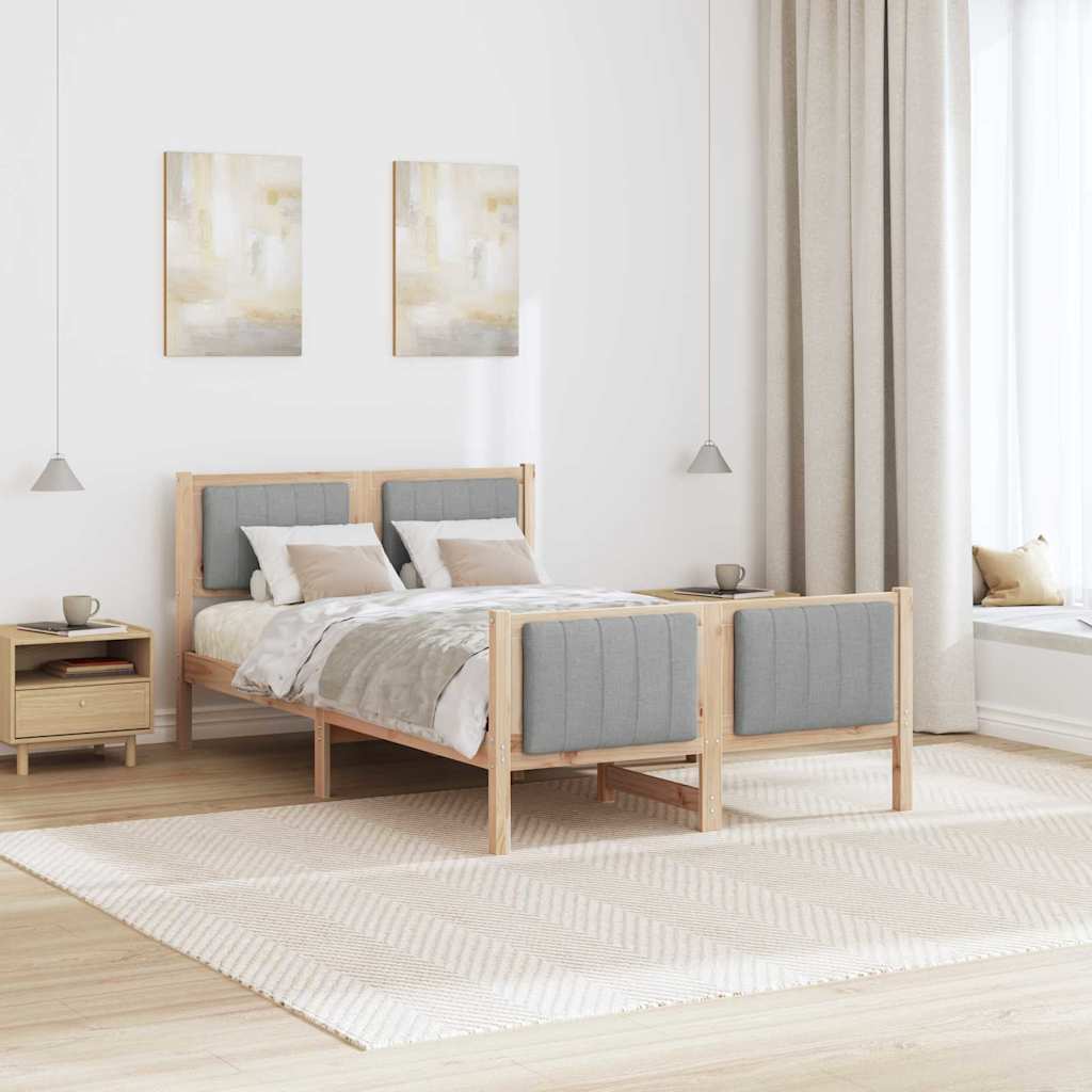 Okvir kreveta s uzglavljem Smeđa i svijetlo siva 120 x 200 cm