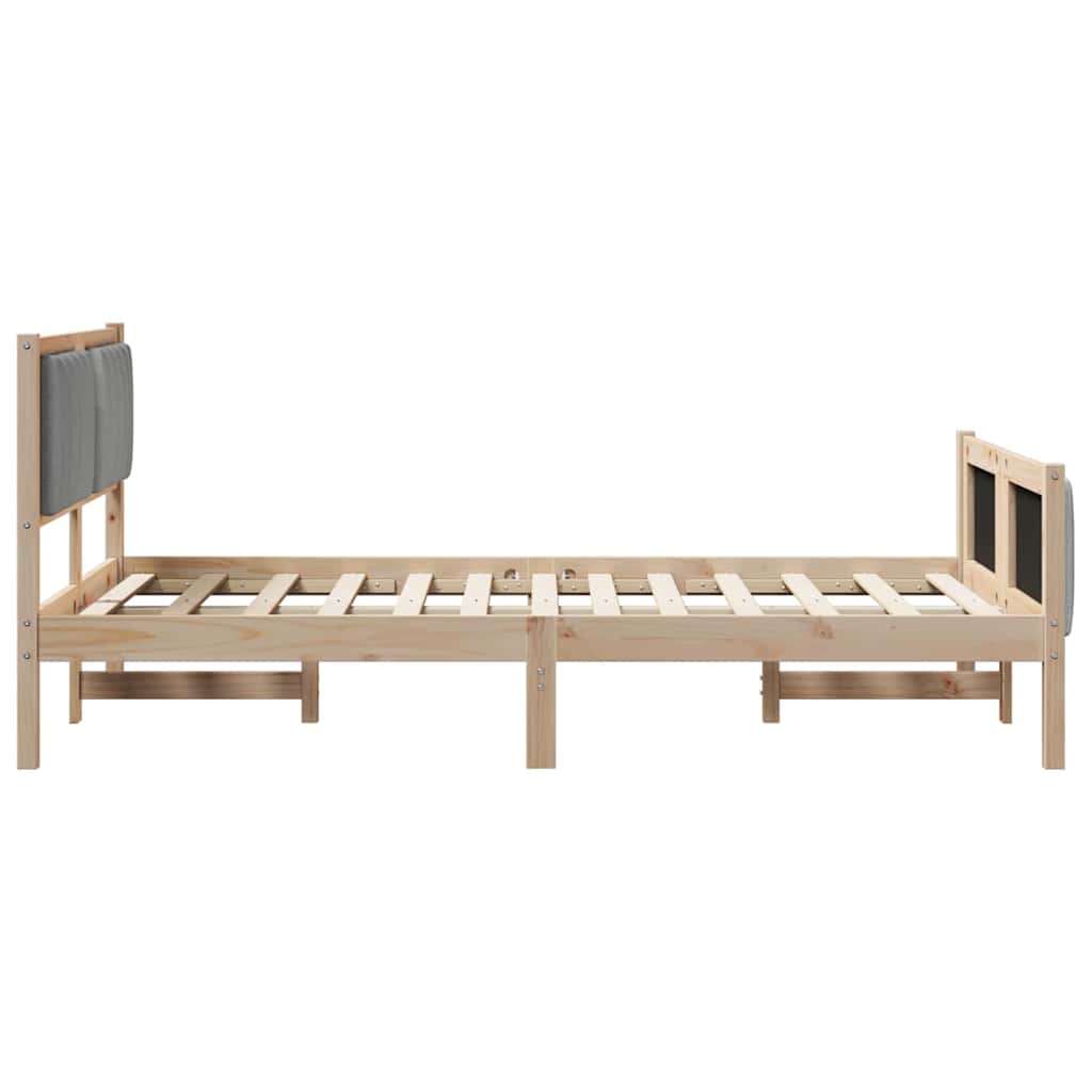Okvir kreveta s uzglavljem Smeđa i svijetlo siva 120 x 200 cm
