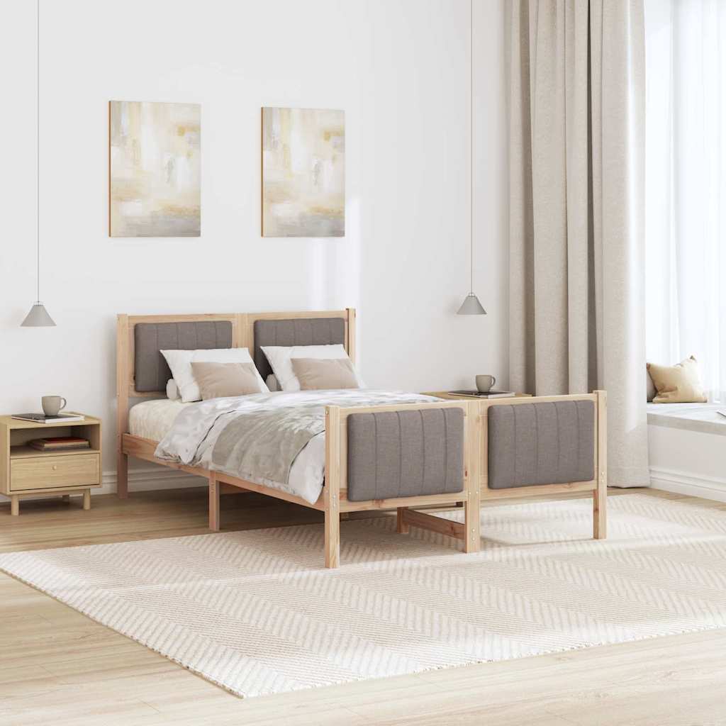 Okvir kreveta Smeđa i taupe 120 x 200 cm Masivna borovina