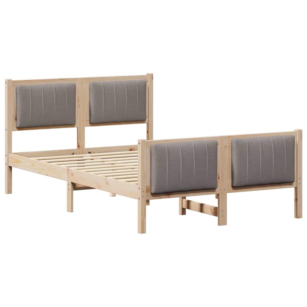 Okvir kreveta Smeđa i taupe 120 x 200 cm Masivna borovina