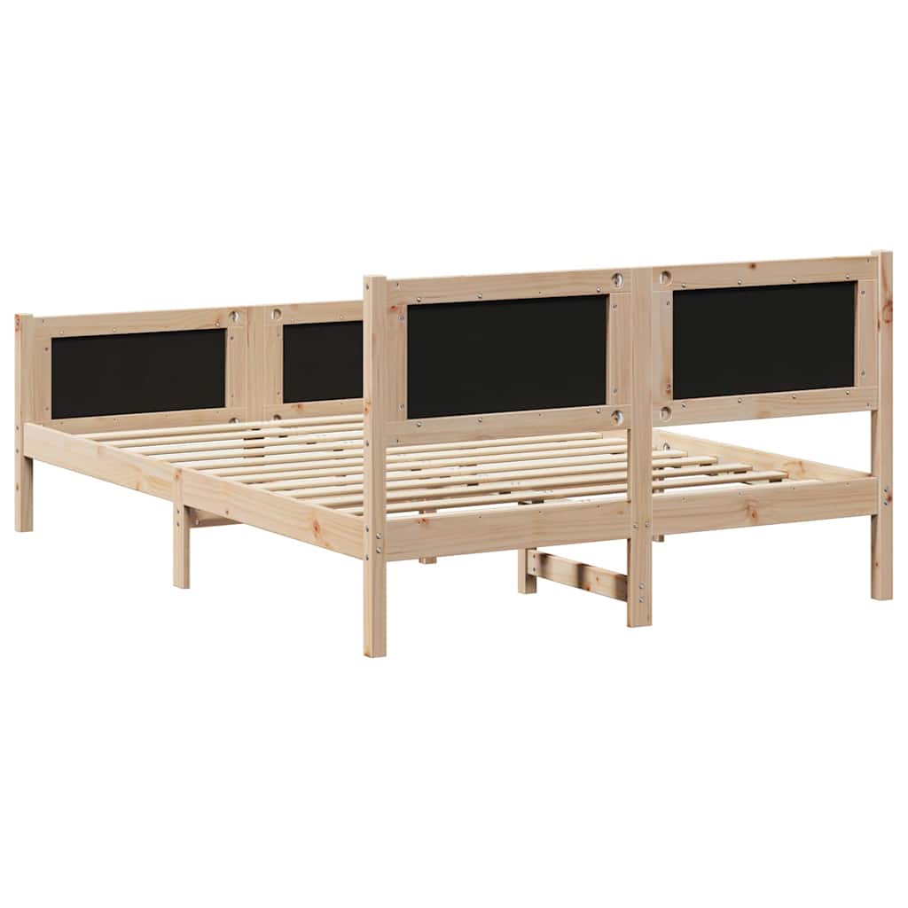 Okvir kreveta smeđe i tamnosivo 135 x 190 cm Masivna borovina