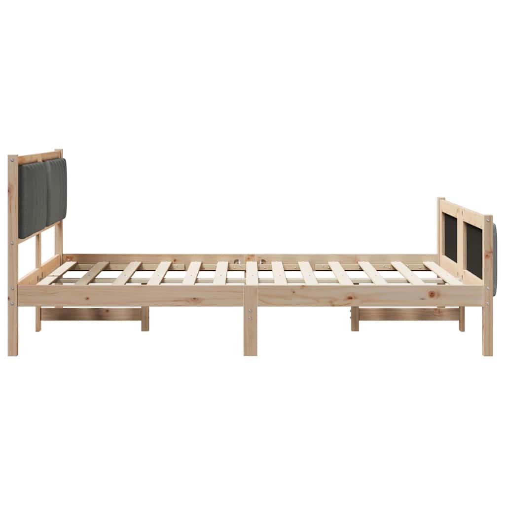 Okvir kreveta smeđe i tamnosivo 135 x 190 cm Masivna borovina