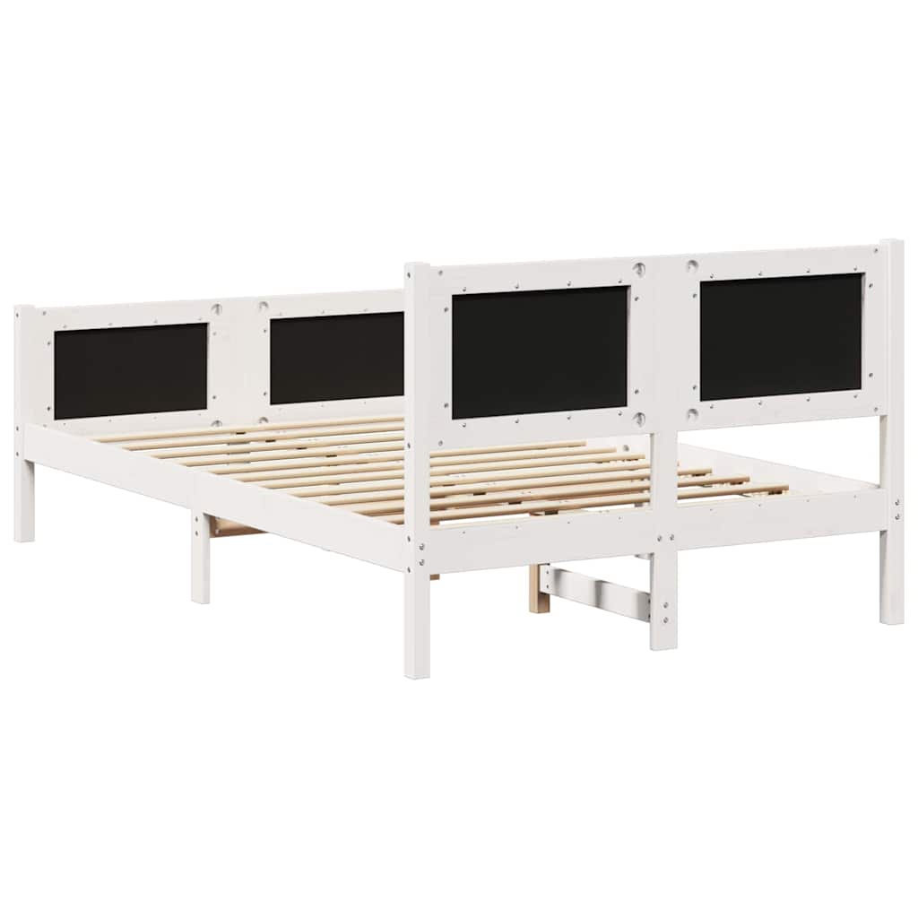 Okvir kreveta s uzglavljem Bijela i svijetlosiva 120 x 190 cm