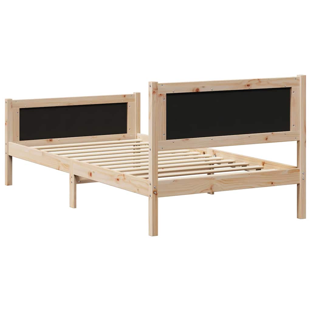 Okvir kreveta Smeđa i crna 100 x 200 cm Masivna borovina