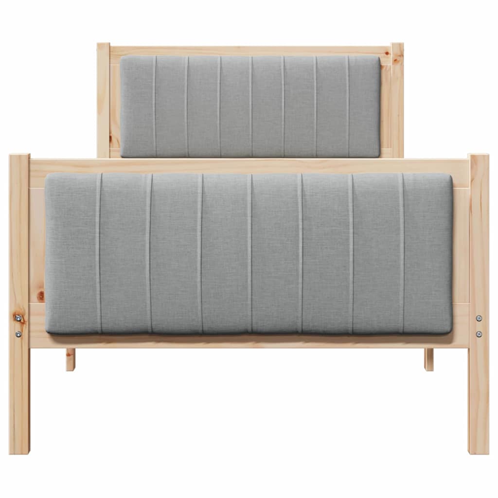 Okvir kreveta s uzglavljem Smeđa i svijetlo siva 90 x 200 cm
