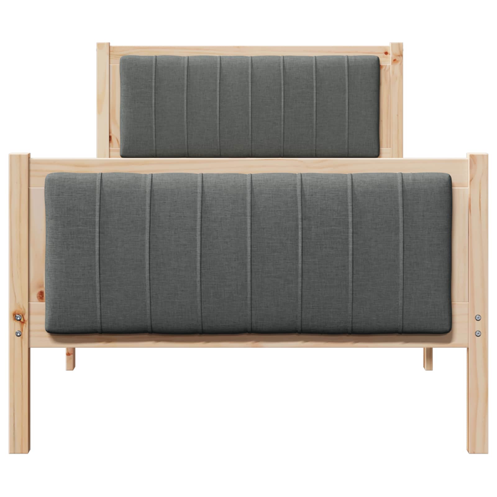 Okvir kreveta smeđe i tamnosivo 90 x 200 cm Masivna borovina