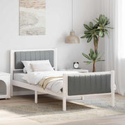 Okvir kreveta s uzglavljem Bijela i svijetlosiva 90 x 200 cm